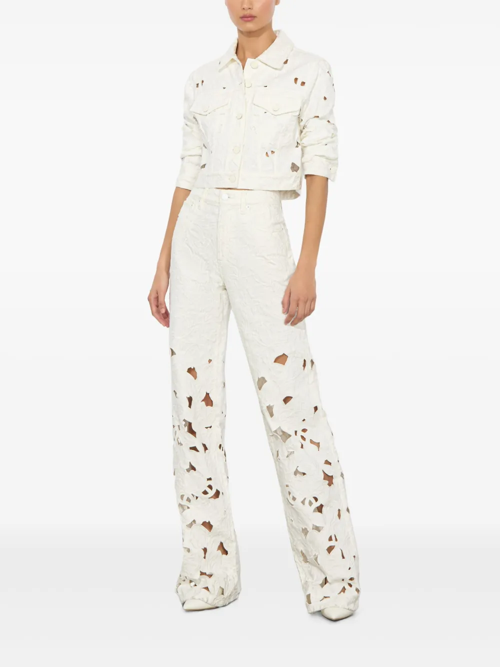 alice + olivia Chloe embroidered denim jacket | Denim Jackets | Image 2