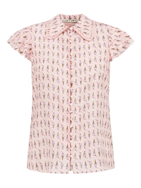 alice + olivia blusa con helados estampados