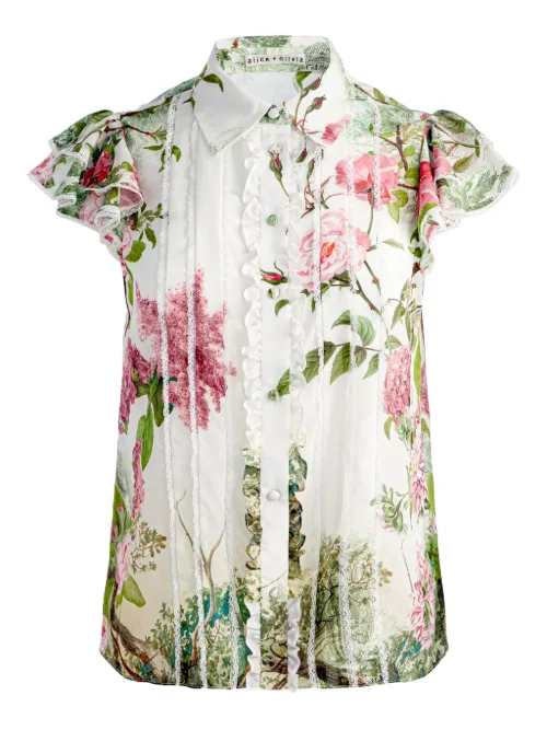 Alice + olivia blouse Minda - Blanc - alice + olivia - Modalova