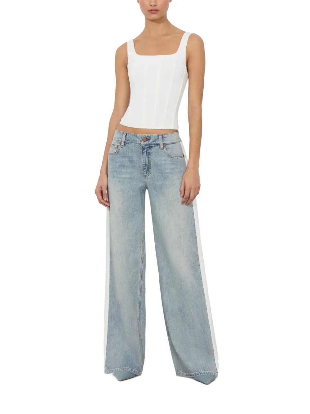 Alice And Olivia Cotton Jeans In Blue
