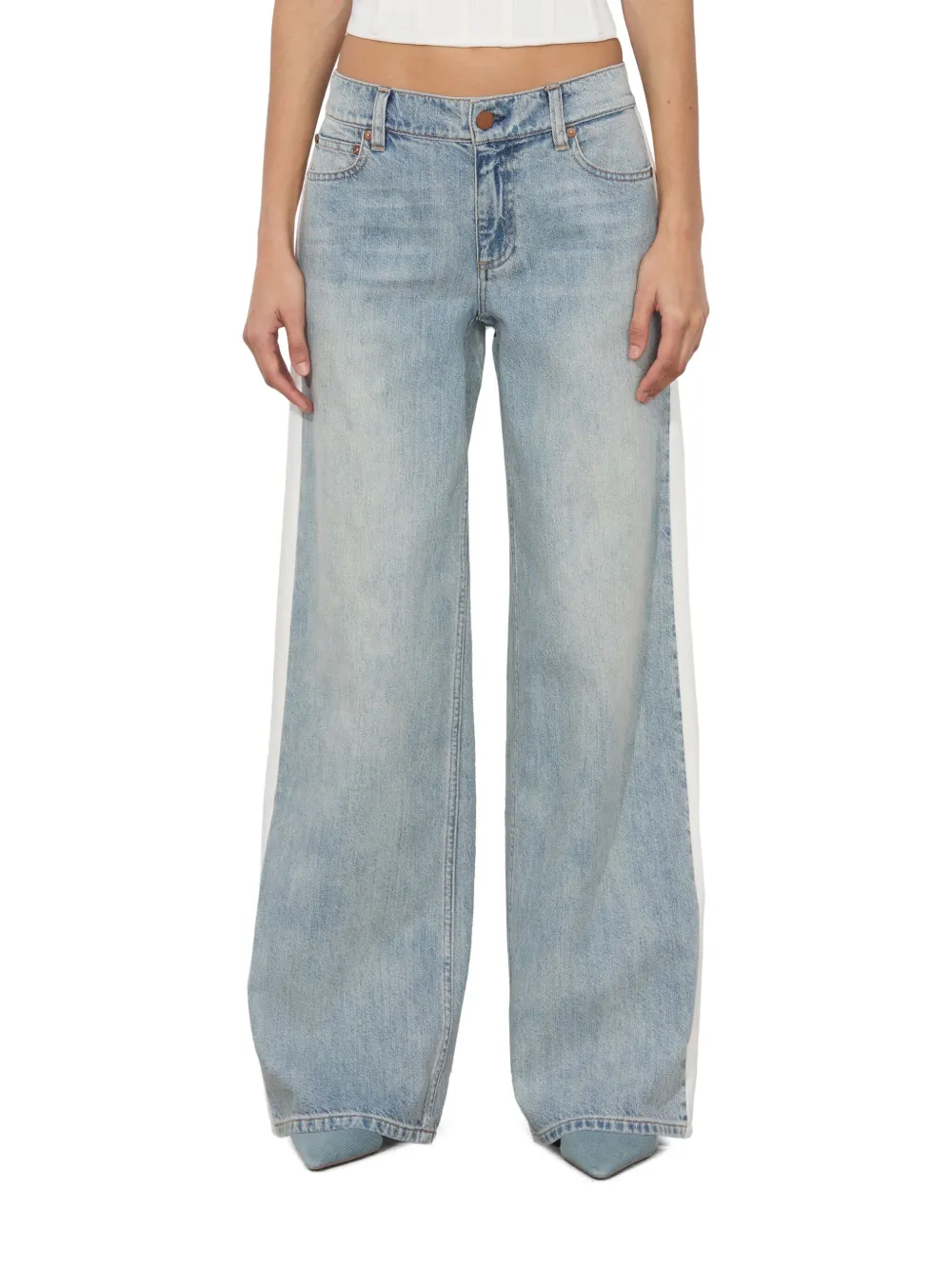 Alice And Olivia Cotton Jeans In Blue