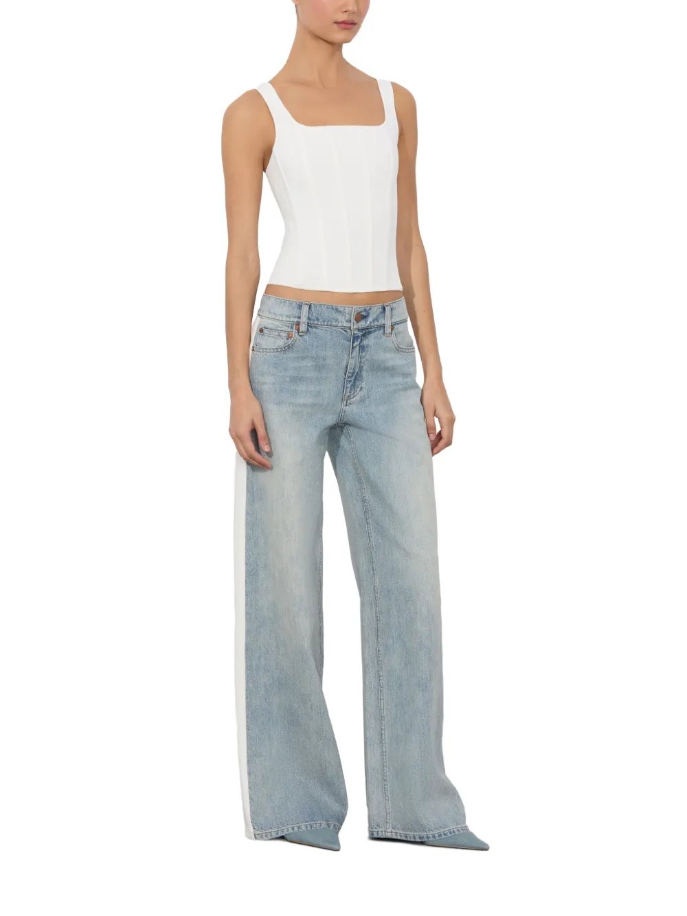 Alice And Olivia Cotton Jeans In Blue