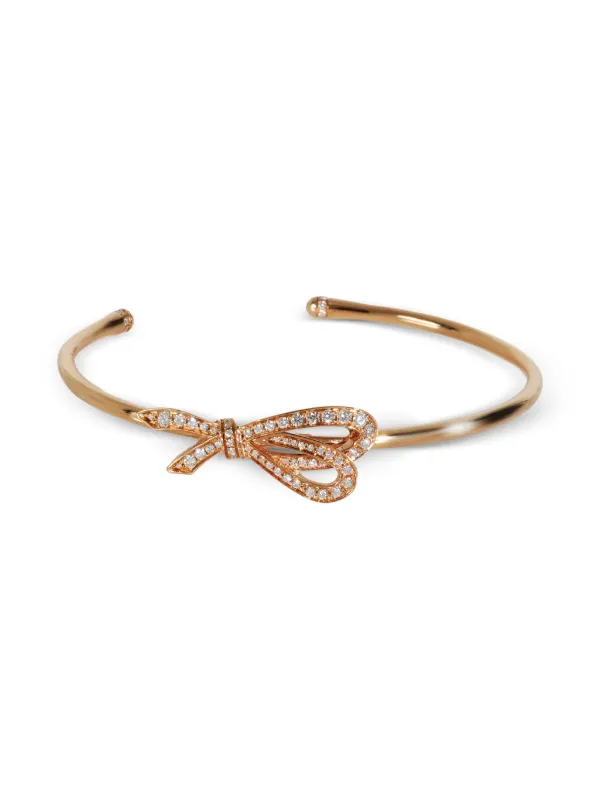 Tiffany & Co. Pre-Owned ボウ ダイヤモンド ブレスレット 18Kローズ 