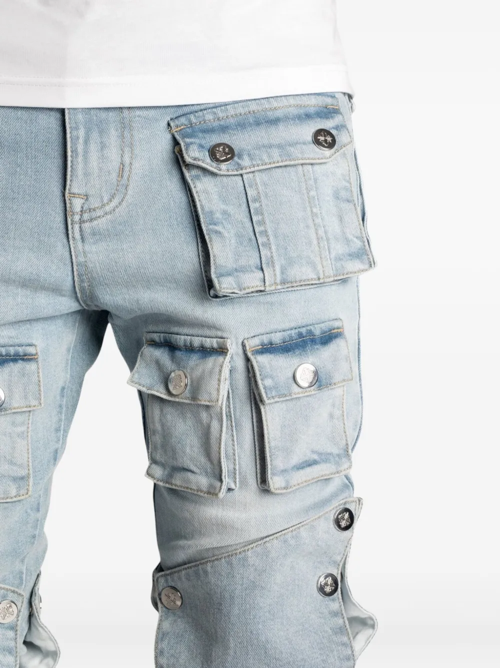 GUAPI Jeans met zakdetail Blauw