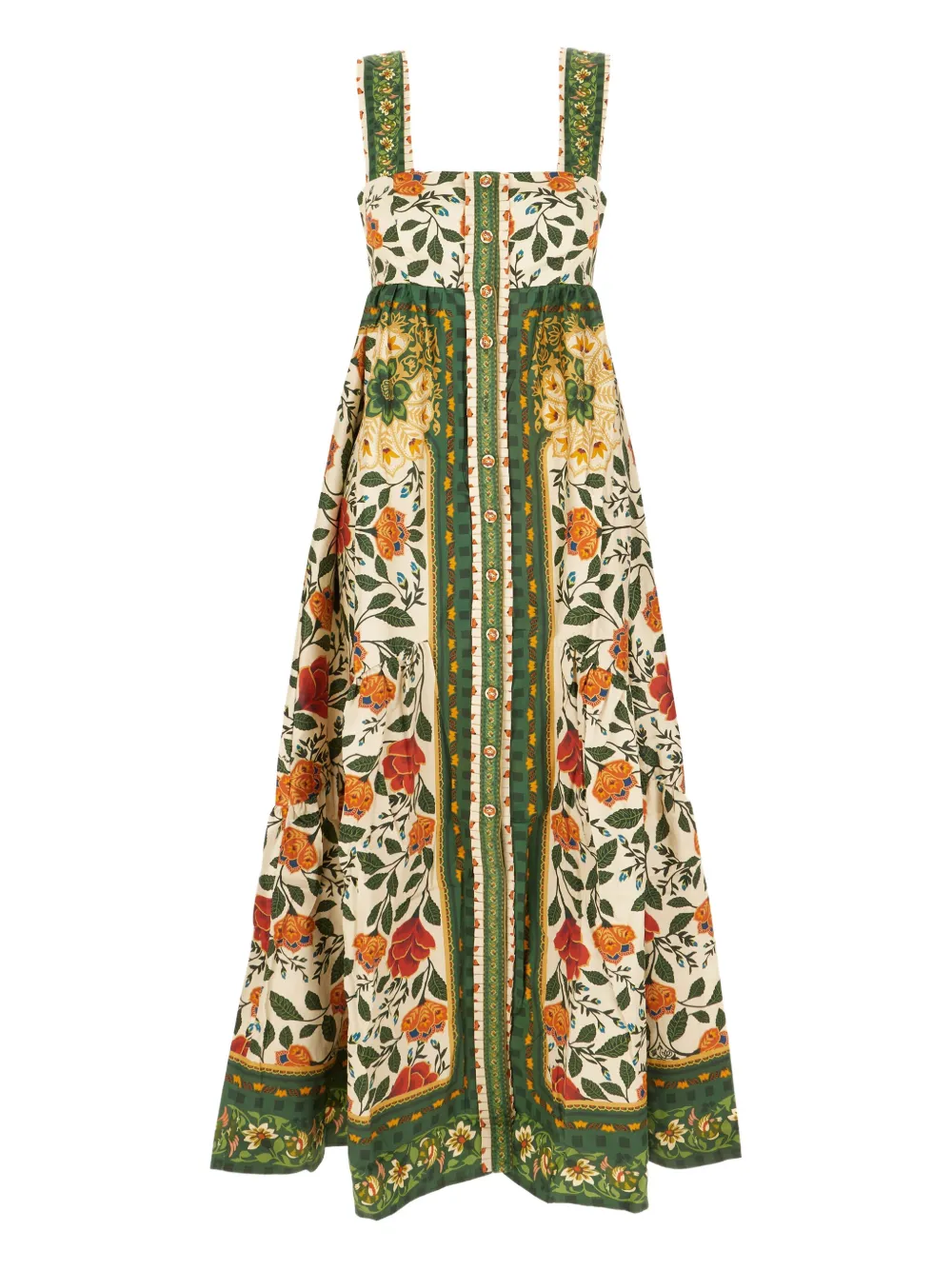 FARM Rio Maxi-jurk met bloemenprint Groen