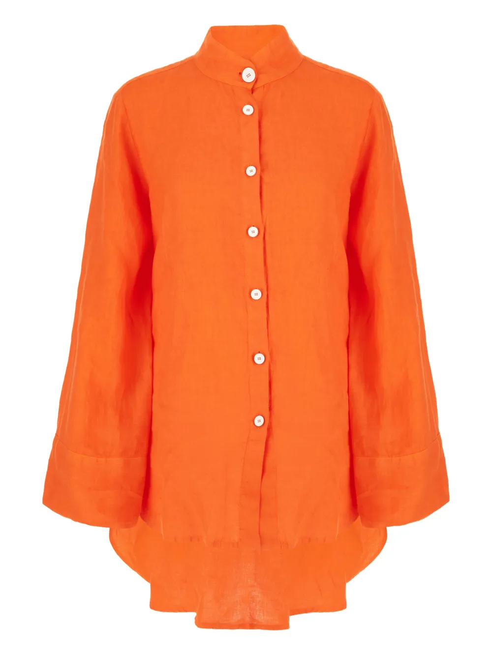 Malo Blouse met ronde opstaande kraag Oranje