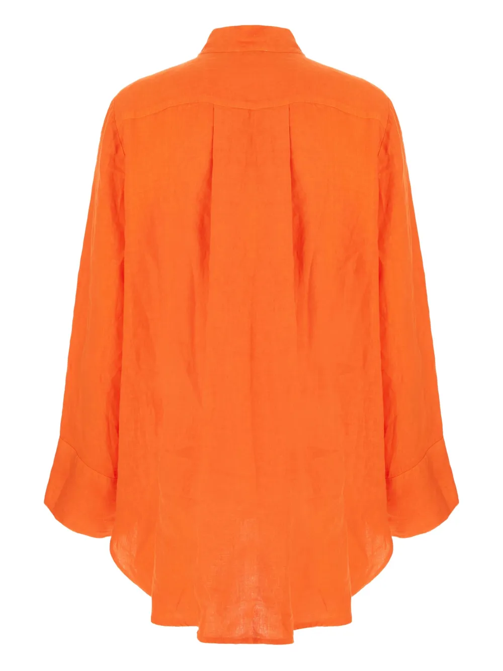 Malo Blouse met ronde opstaande kraag Oranje