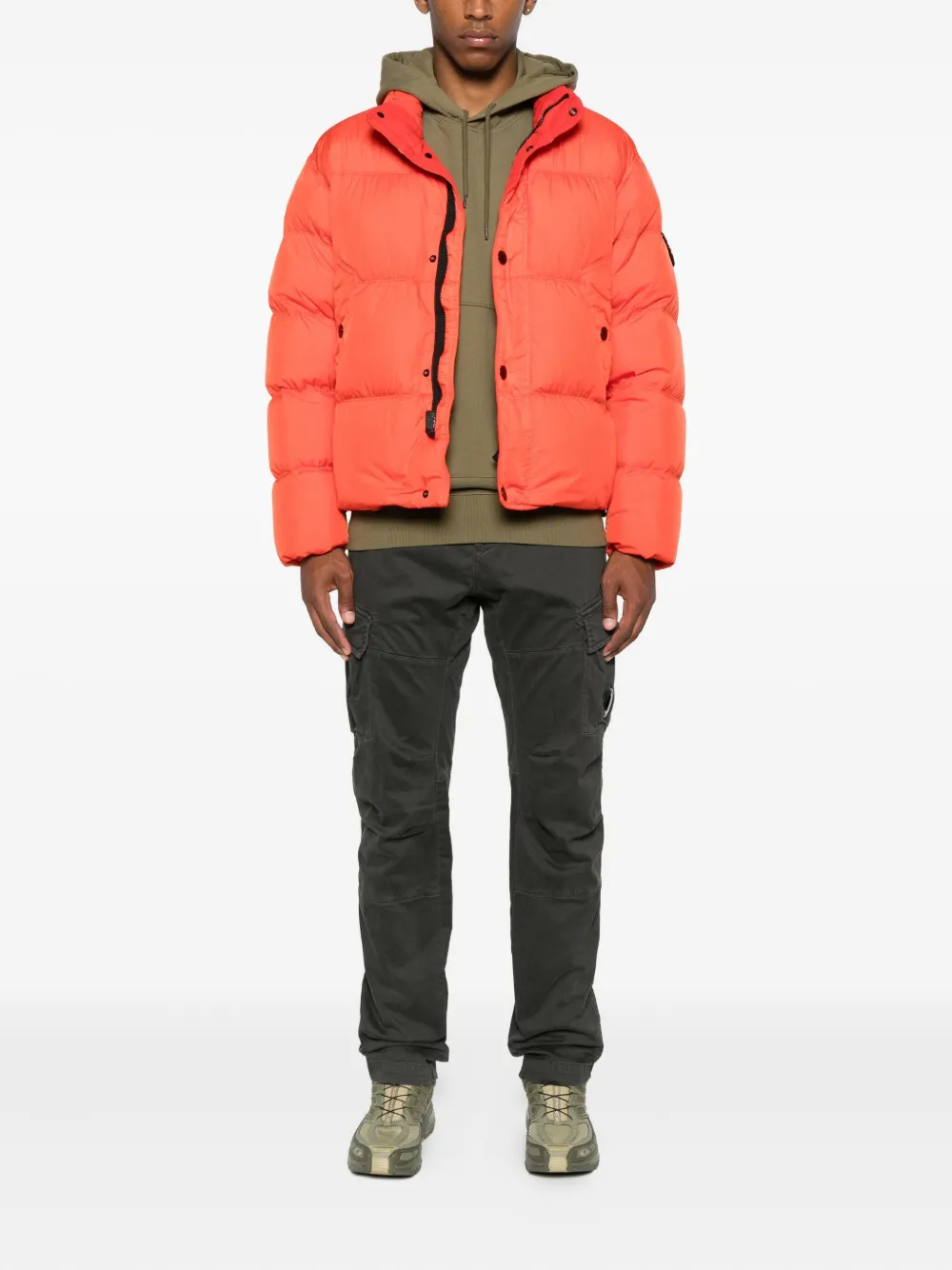 Stone Island padded bomber jacket Oranje