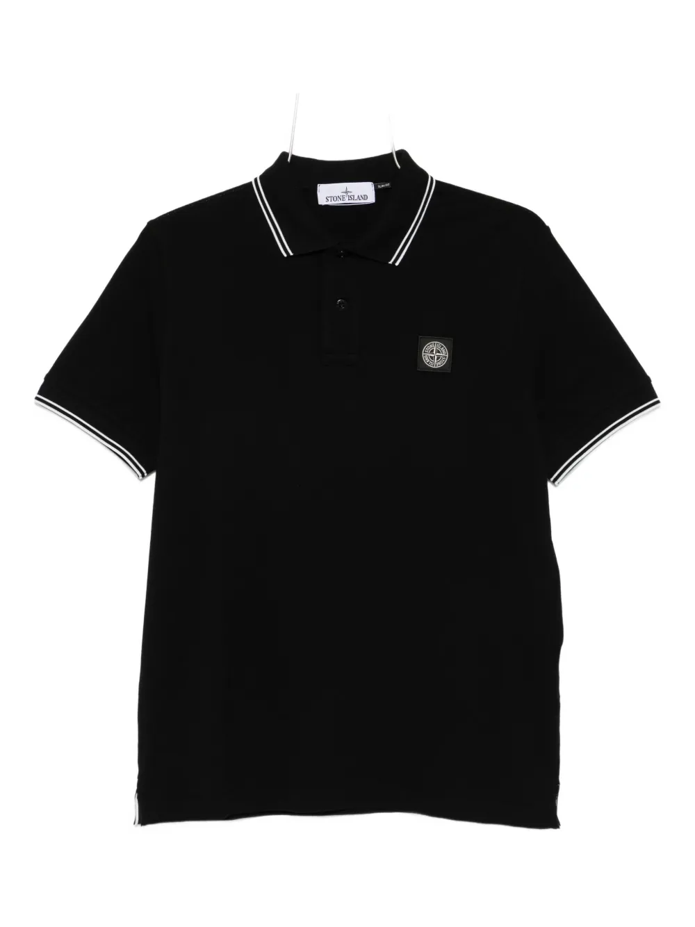 Stone Island Compass-patch polo shirt Zwart