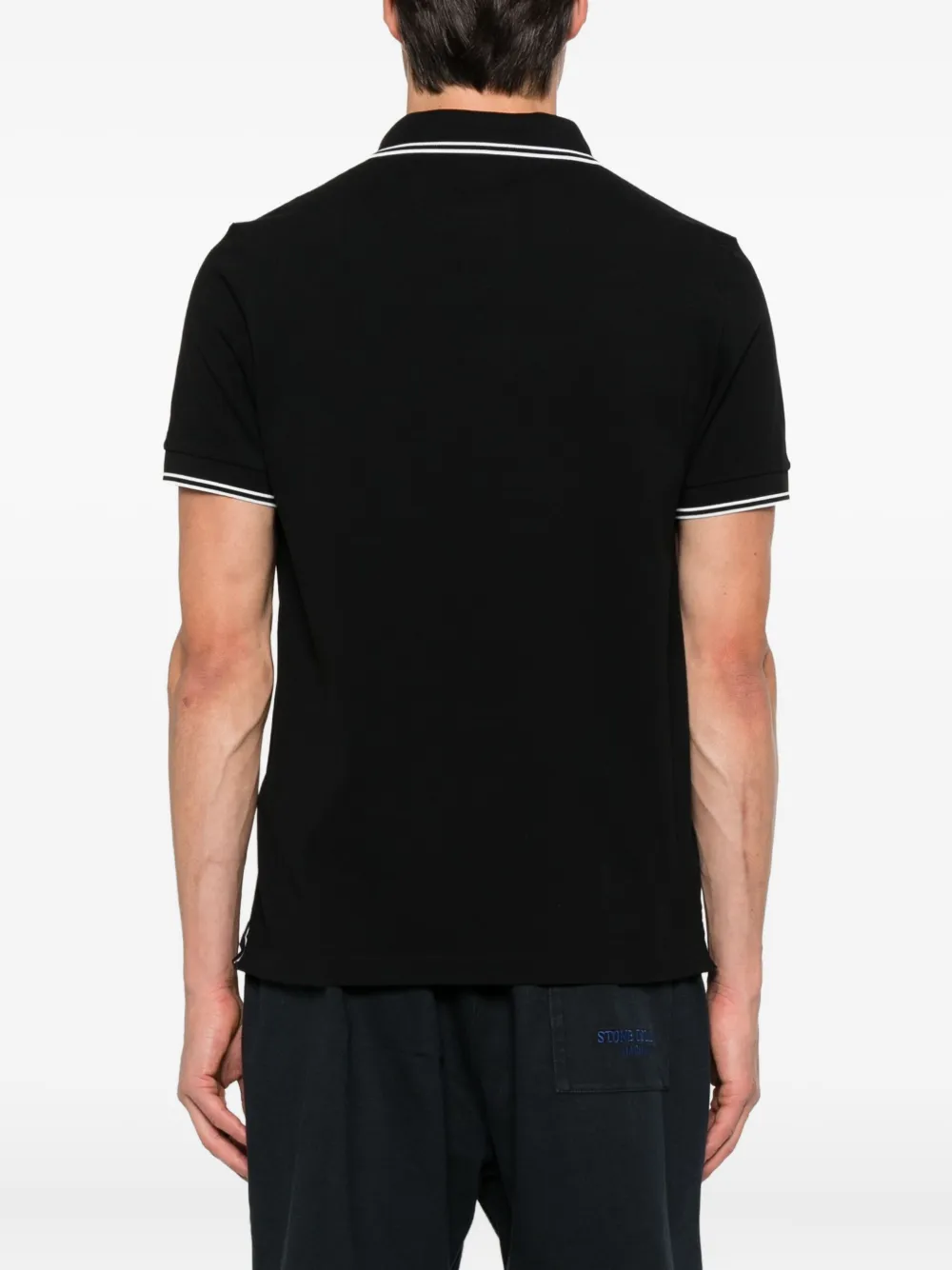 Stone Island Compass-patch polo shirt Zwart