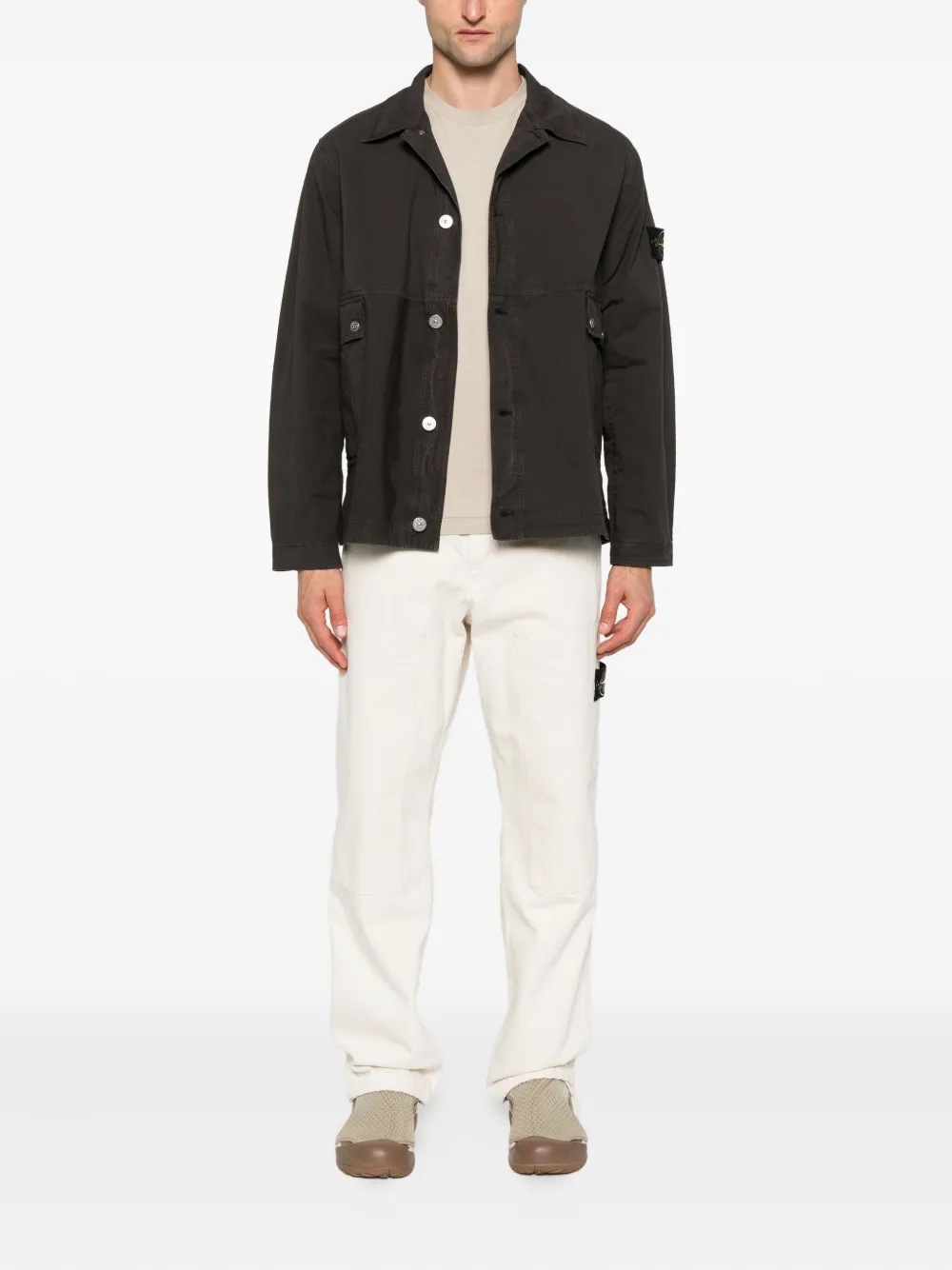Stone Island Compass-patch T-shirt Beige