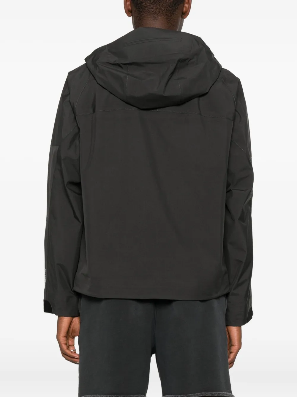 Stone Island Water-resistant Hooded Short Coat In Gray