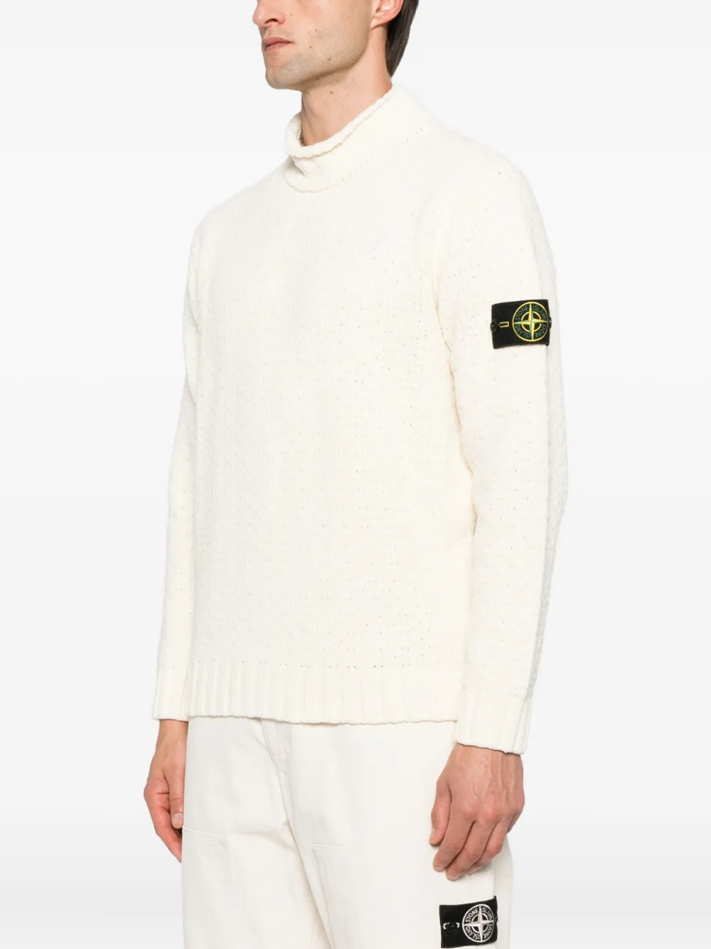 Stone Island Compass-badge sweater Wit