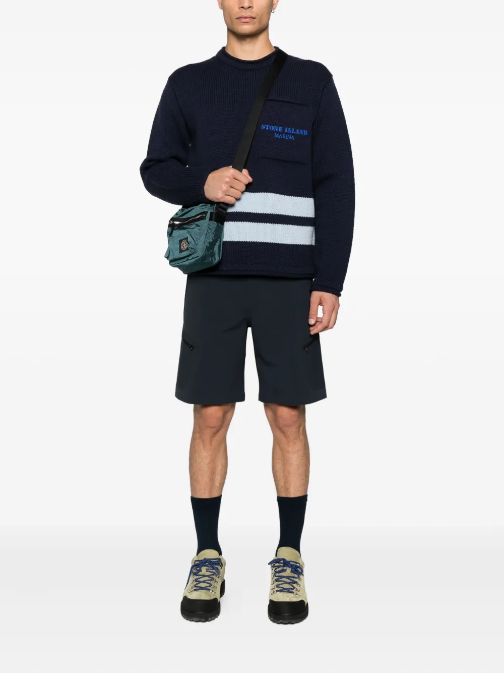 Stone Island logo-print sweater Blauw