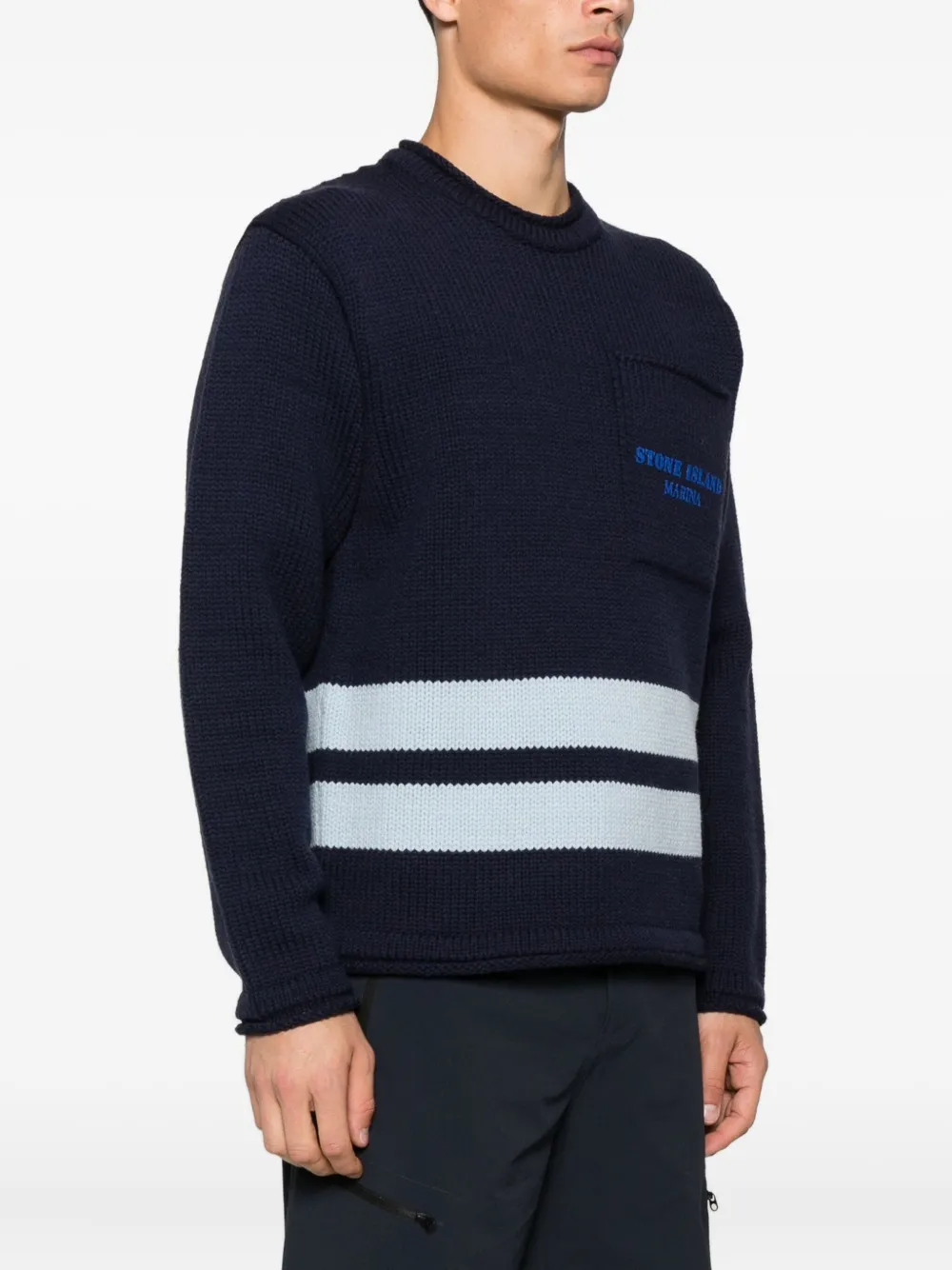 Stone Island logo-print sweater Blauw
