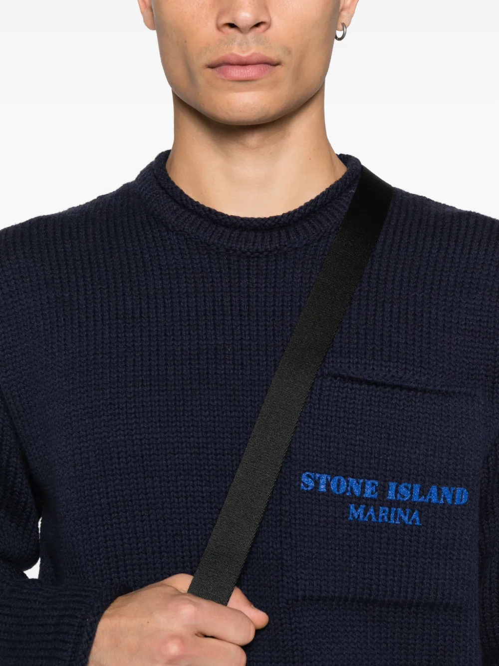 Stone Island logo-print sweater Blauw