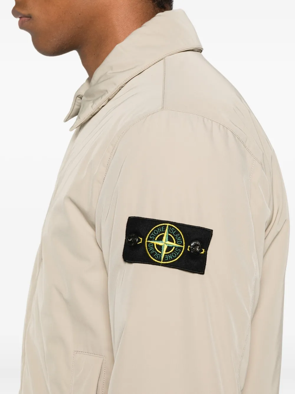 Stone Island patch-pocket coat Beige