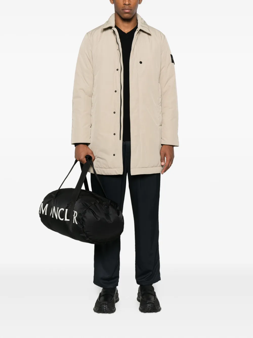 Stone Island patch-pocket coat Beige