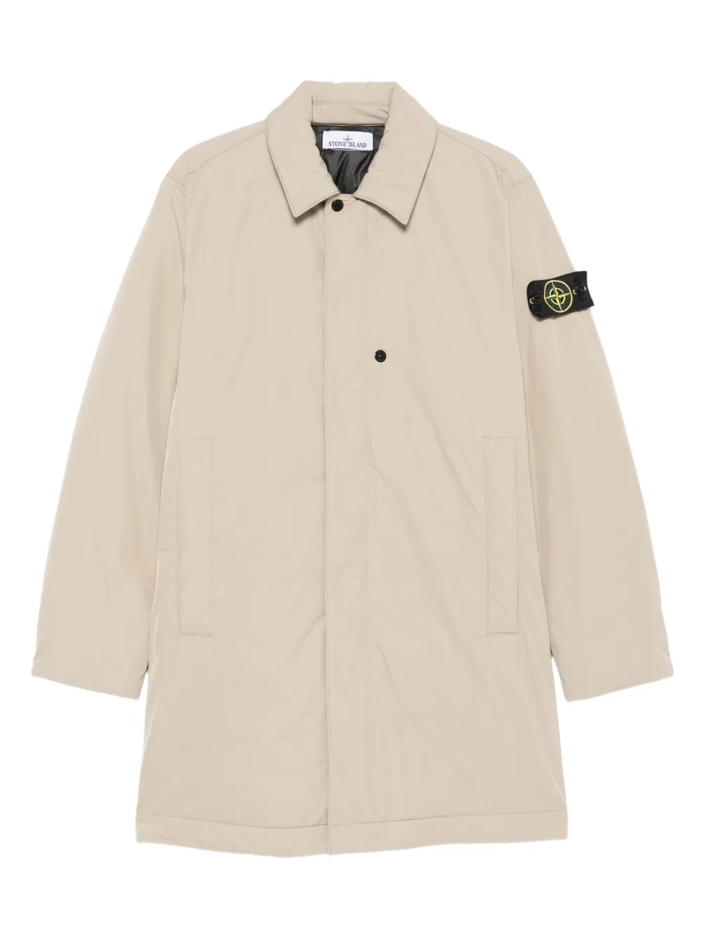 Stone Island patch-pocket coat Beige