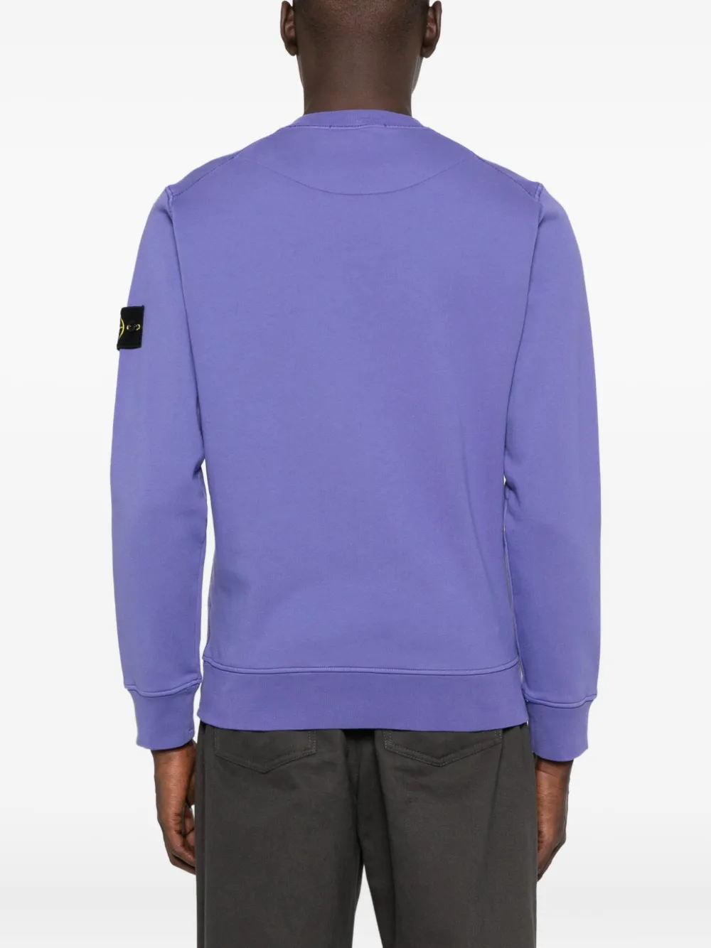 Stone Island Katoenen sweater met badge Paars