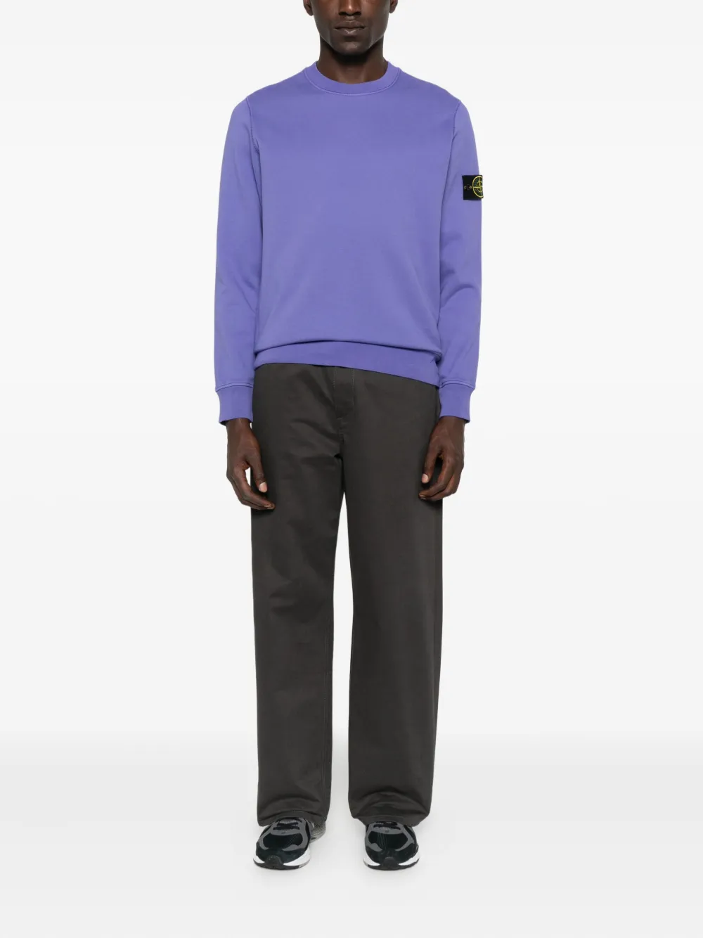 Stone Island badge cotton sweatshirt - Paars