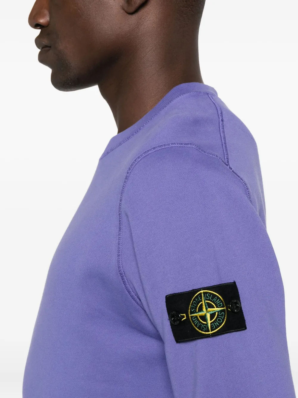 Stone Island Katoenen sweater met badge Paars