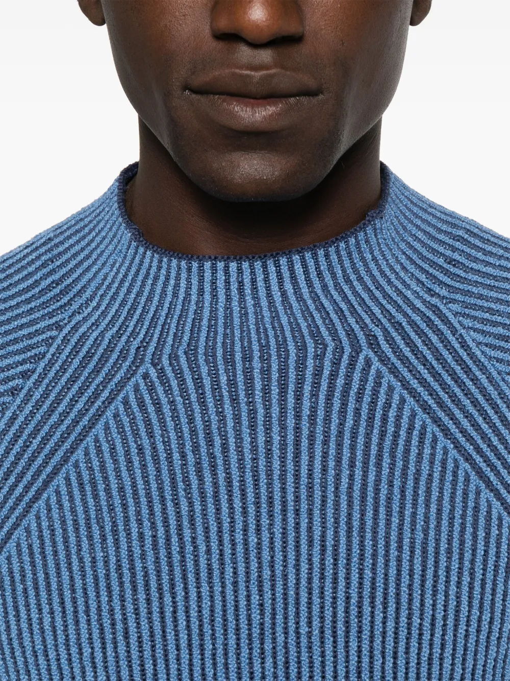 Stone Island Geribbelde sweater met ronde hals Blauw
