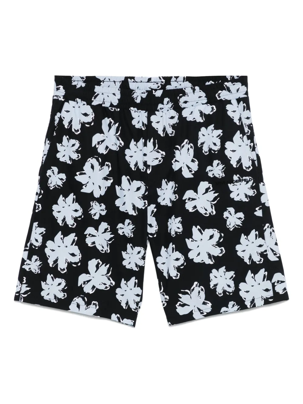Karl Lagerfeld flower-print shorts | Black | Image 1
