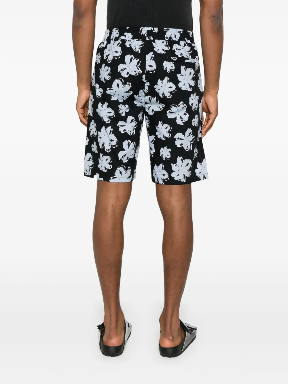 Karl Lagerfeld Shorts met bloemenprint Zwart