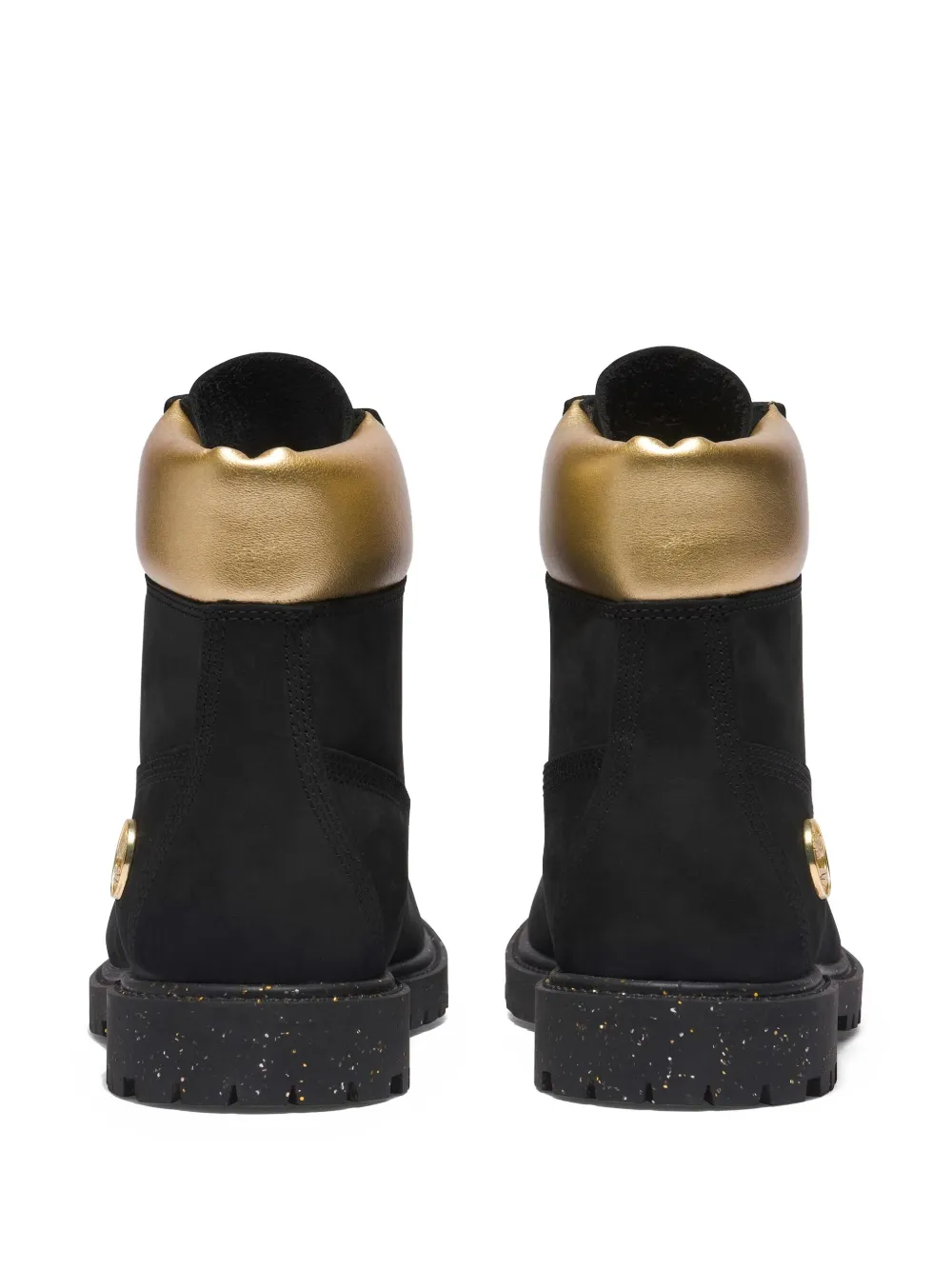 Timberland 6 Inch Premium "black Nubuck/gold" Boots
