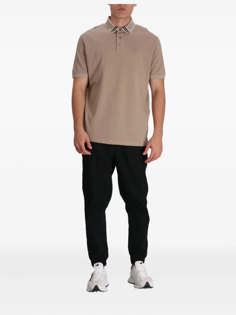 Emporio Armani Poloshirt met geborduurd logo - Beige