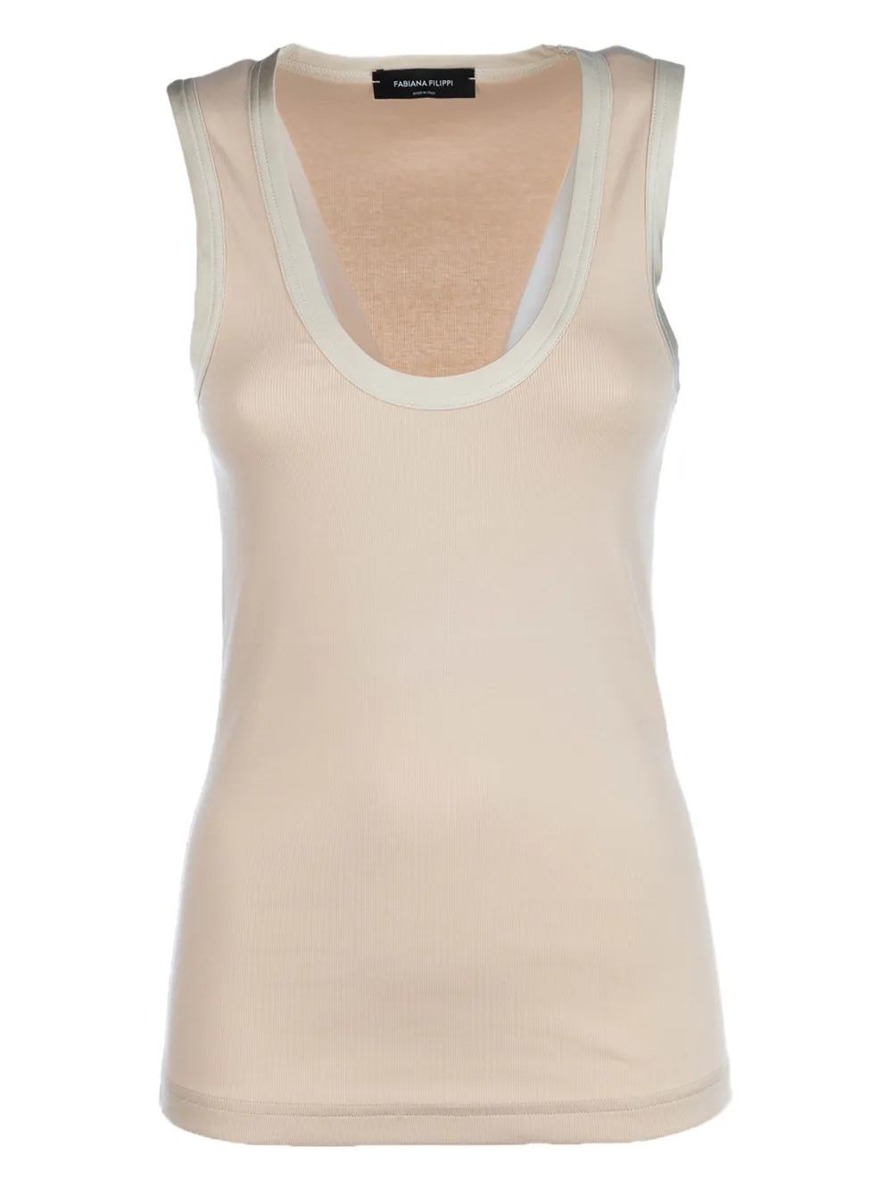 Fabiana Filippi Top met diepe ronde hals Beige
