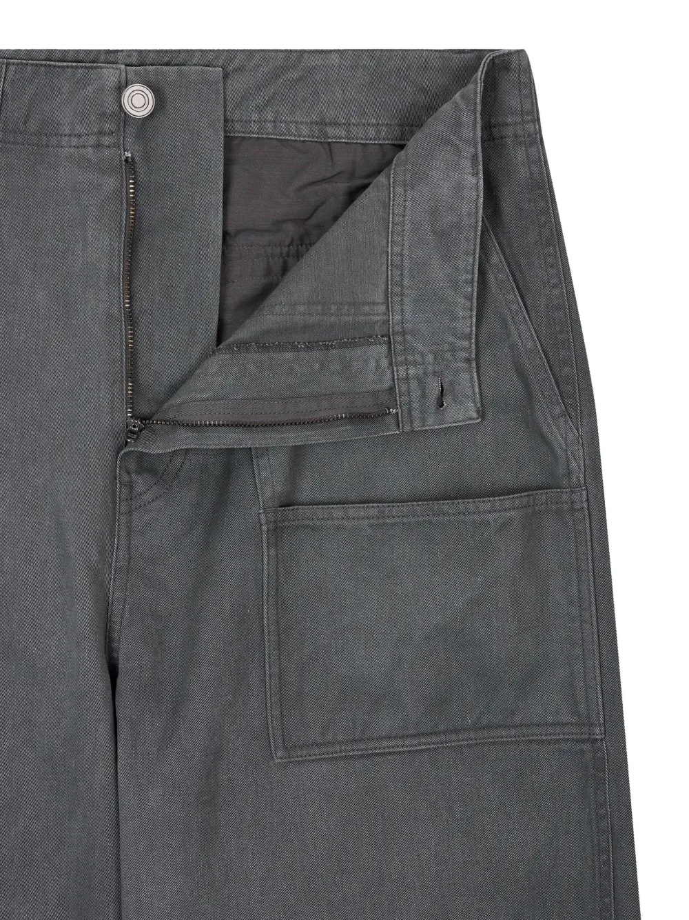 STUDIO TOMBOY Broek met wijde pijpen en cargo zak Grijs