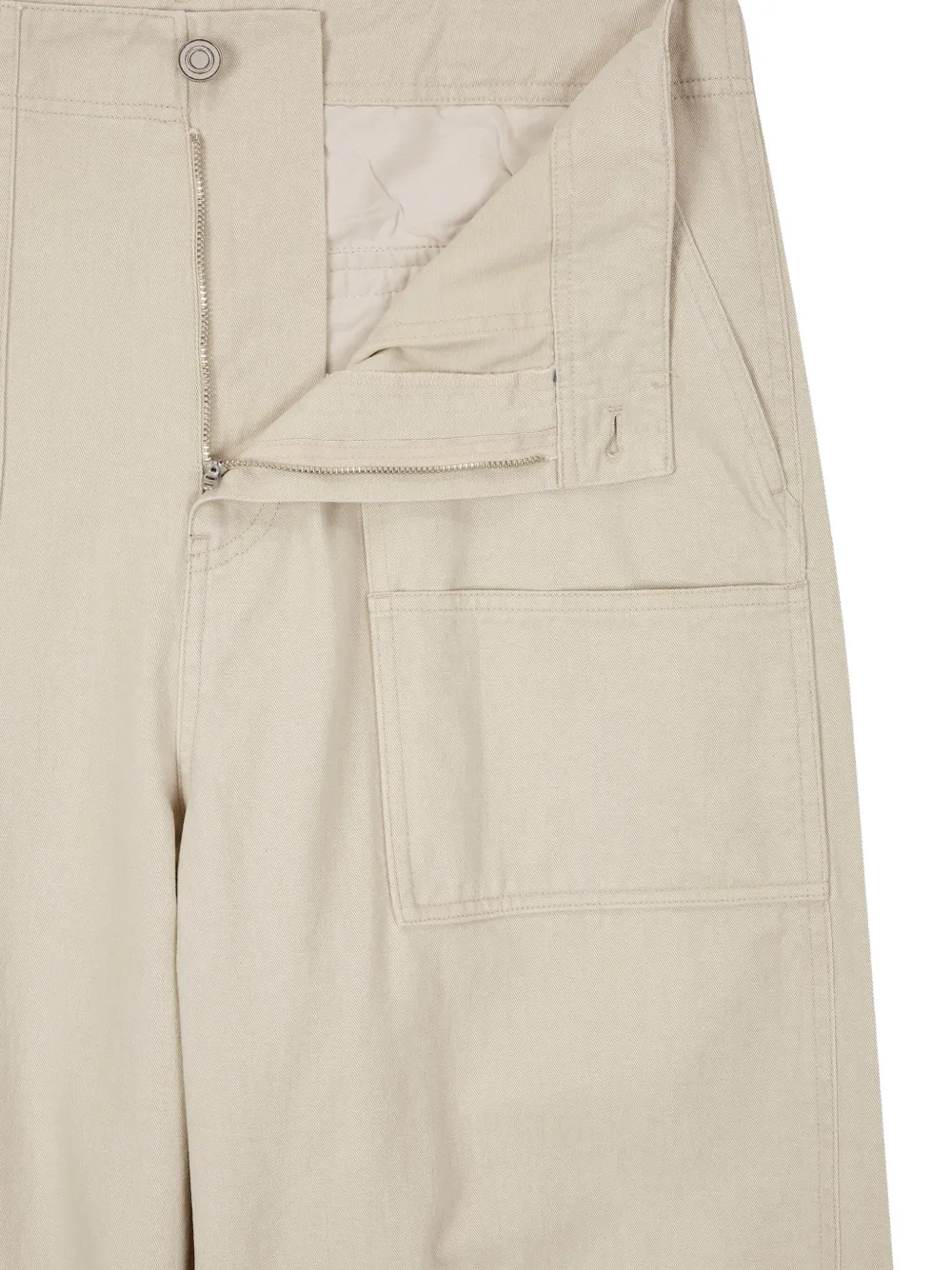STUDIO TOMBOY Cargo broek met wijde pijpen Beige