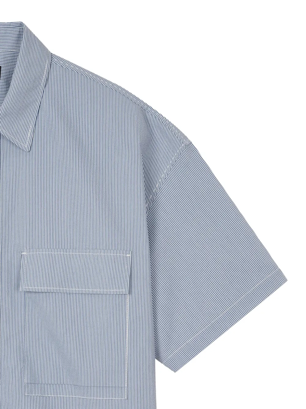 STUDIO TOMBOY Gestreepte overhemd met korte mouwen Blauw