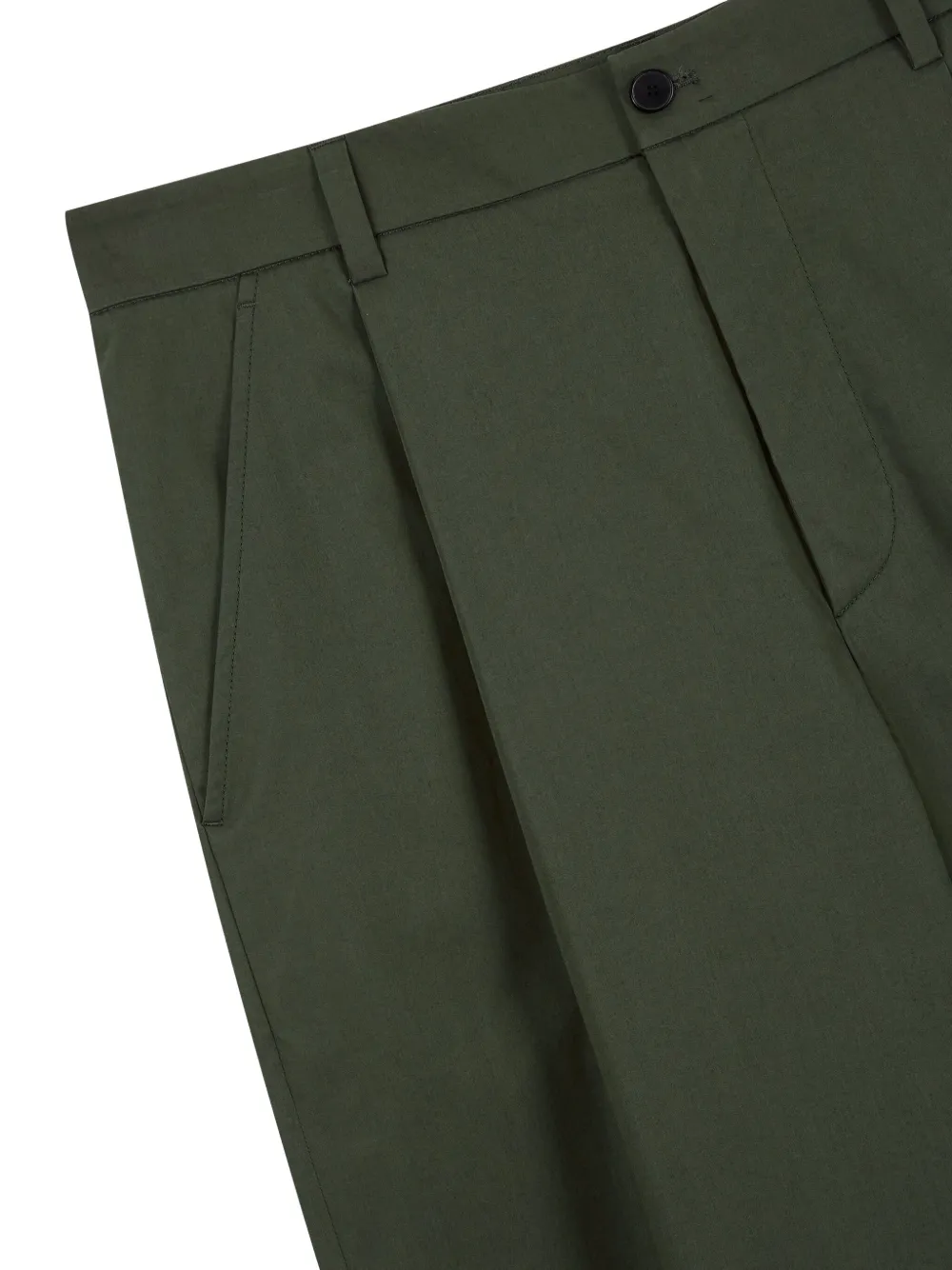 STUDIO TOMBOY Plooibroek met wijde pijpen Groen