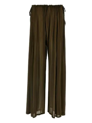パンツ Philosophy Di Lorenzo Serafini Wide-Leg Cotton Blend Pleated PHILOSOPHY DI LORENZO SERAFINI Grain de poudre wide-leg