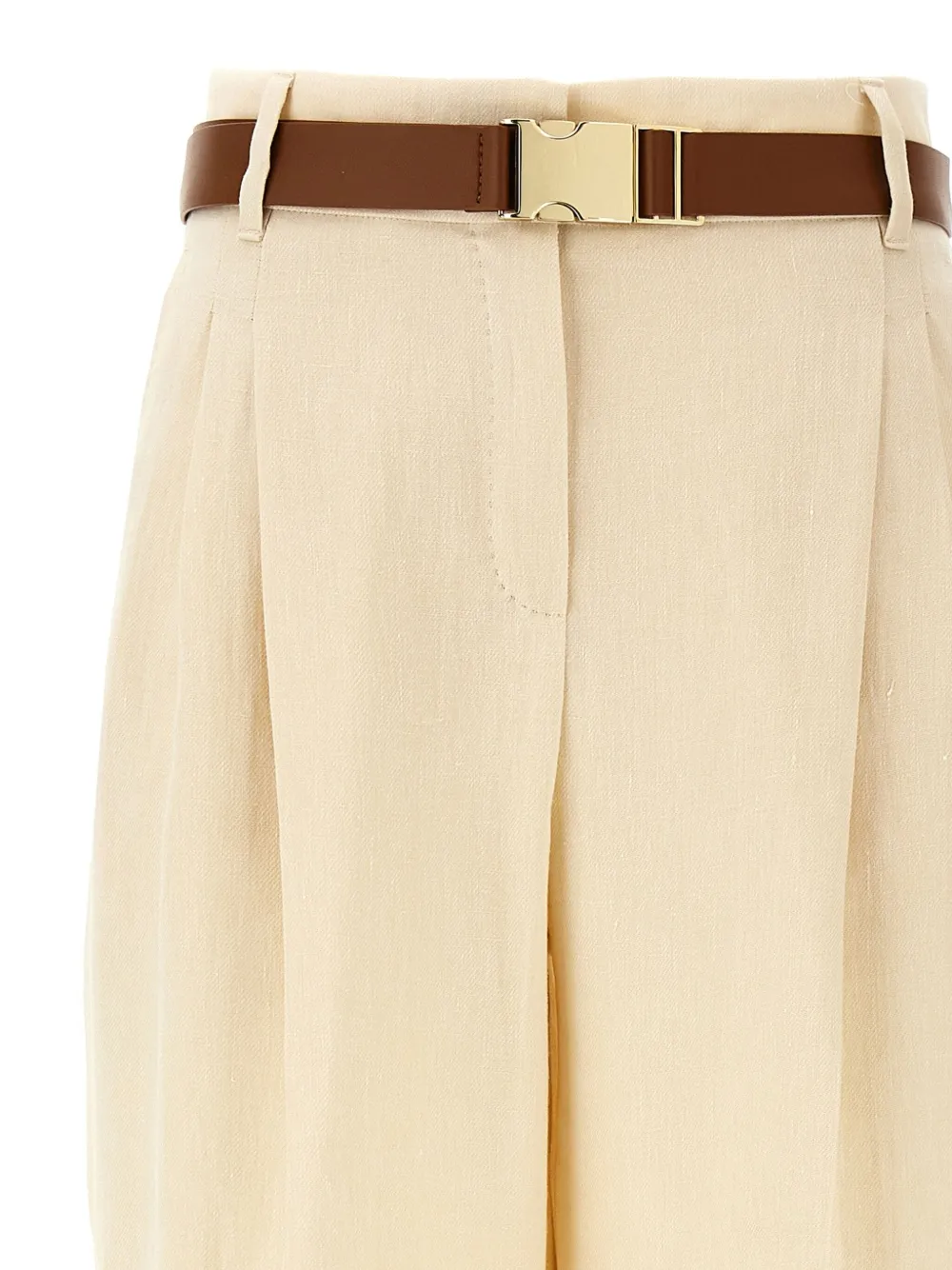 Max Mara Siamese broek met toelopende pijpen Beige
