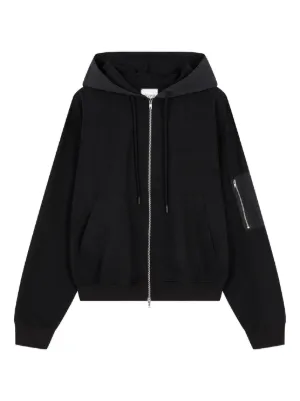 GANNI Velour zip-up Hoodie | Black | FARFETCH