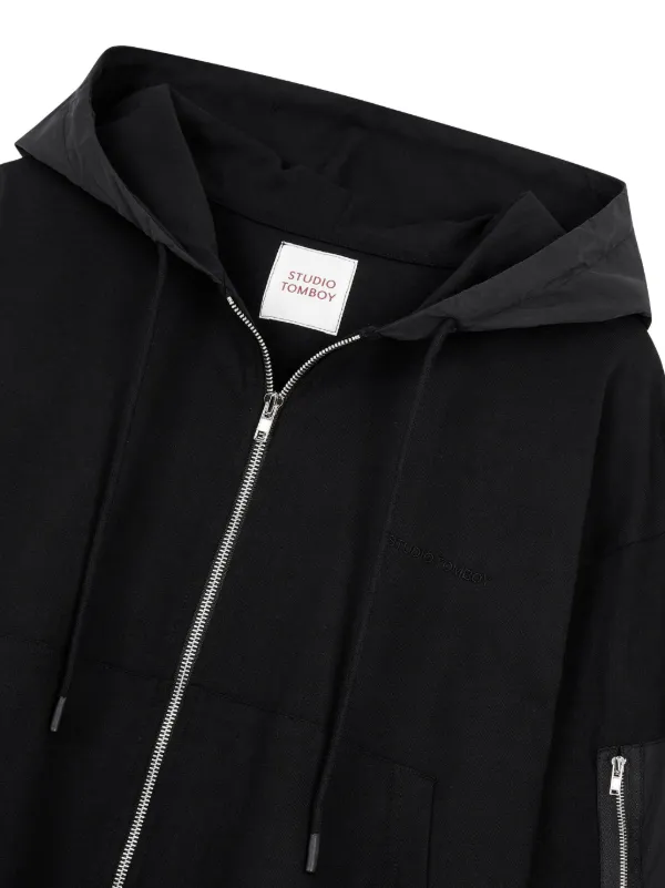 STUDIO TOMBOY zip-up Hooded Sweatshirt | Black | FARFETCH AU