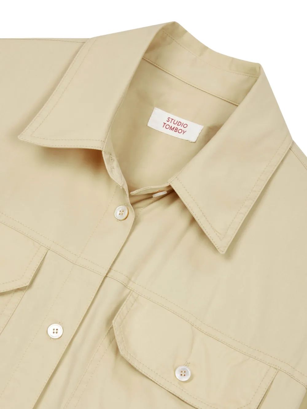STUDIO TOMBOY Shirt met cargo zakken Beige
