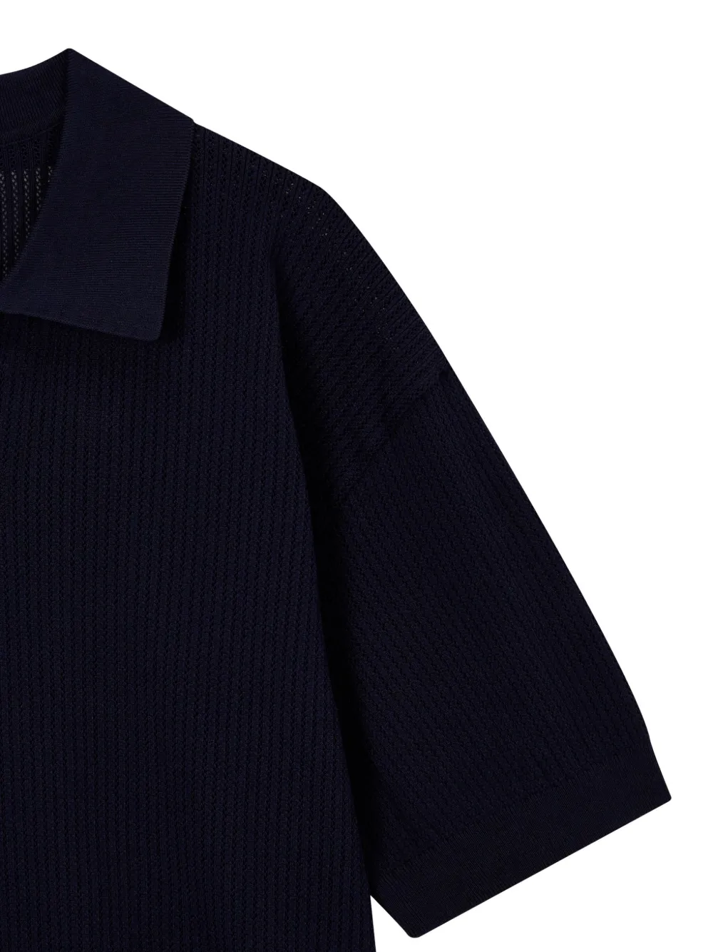 STUDIO TOMBOY geribbelde polo top Blauw