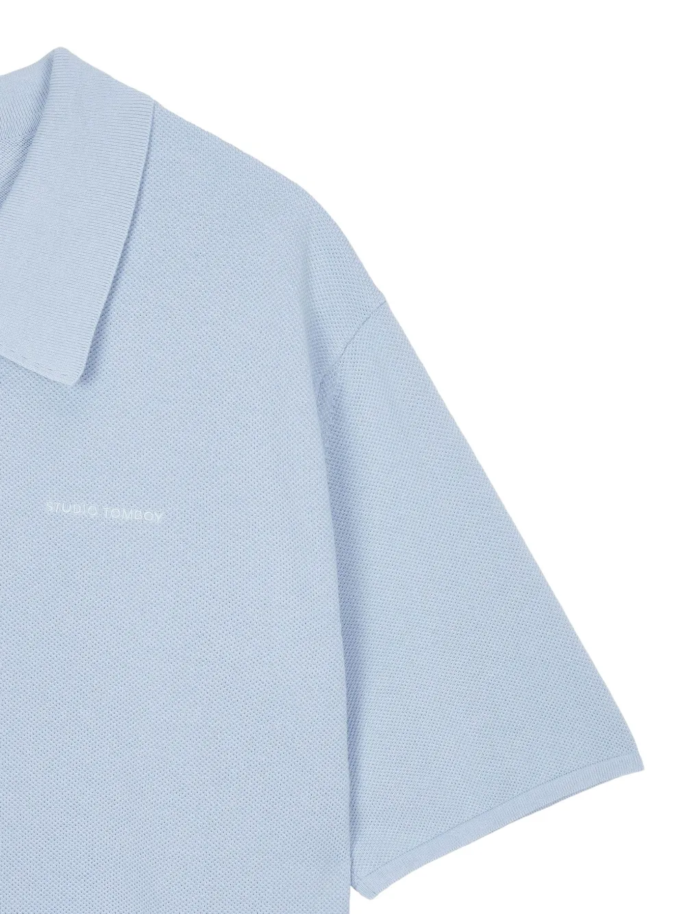 STUDIO TOMBOY Geribbeld poloshirt Blauw