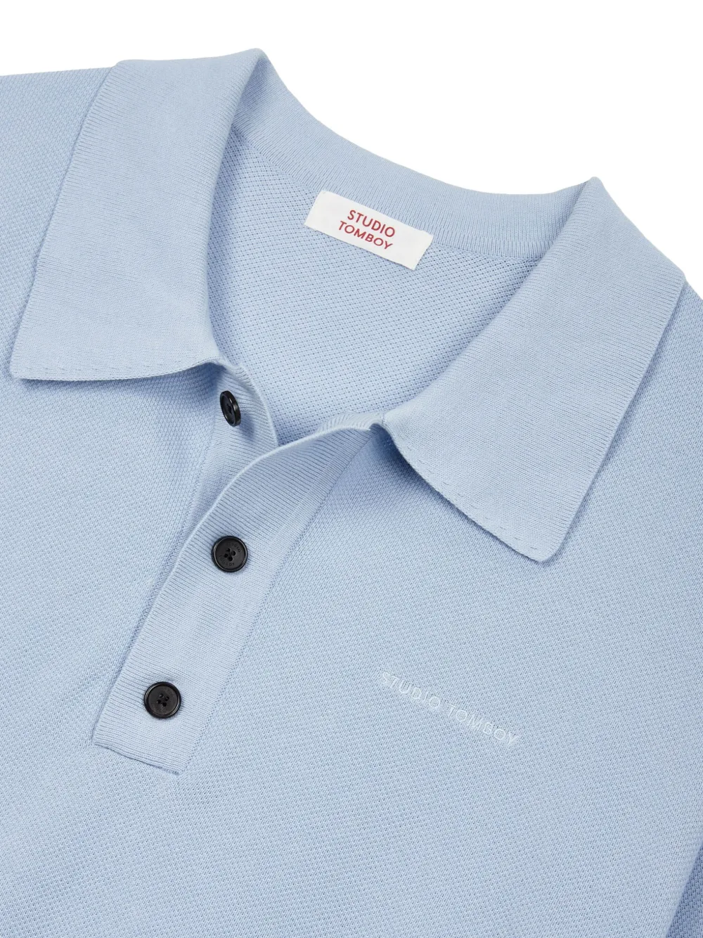 STUDIO TOMBOY Geribbeld poloshirt Blauw