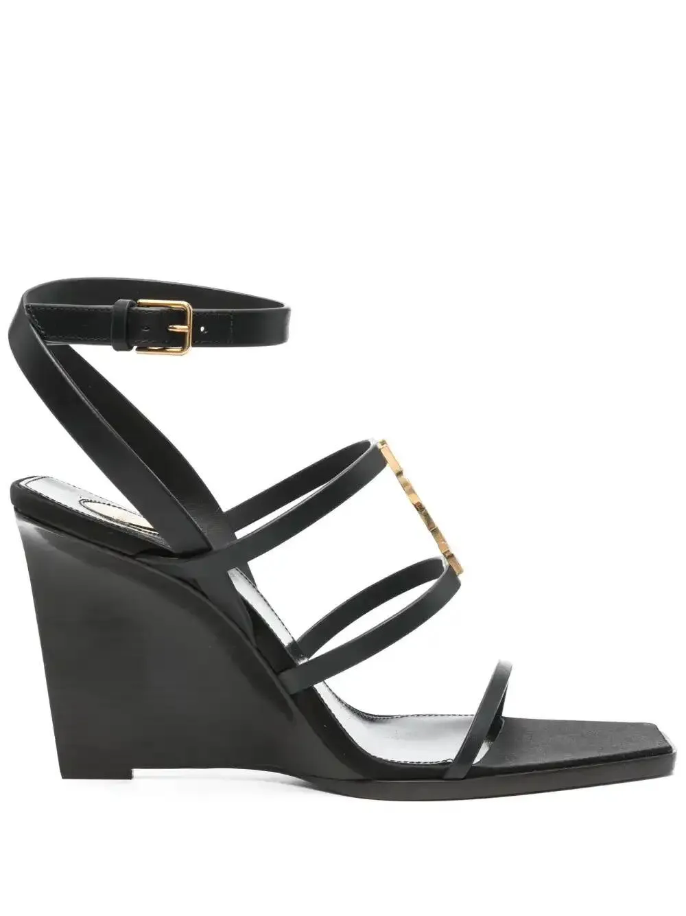 Shop Saint Laurent 100mm Cassandra Sandals In Black