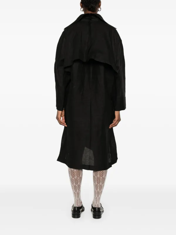 Issey Miyake Hempen Shirt Dress | Black | FARFETCH JO