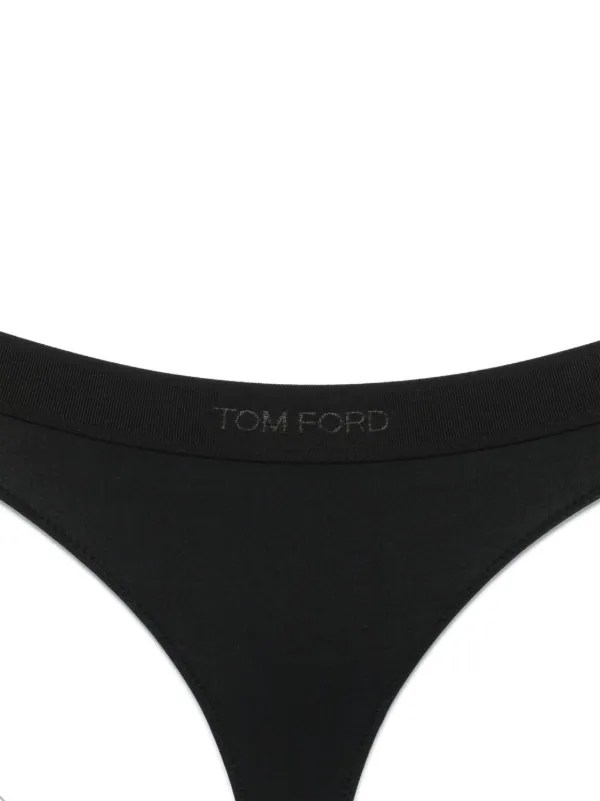 TOM FORD logo-waistband Thong | Black | FARFETCH