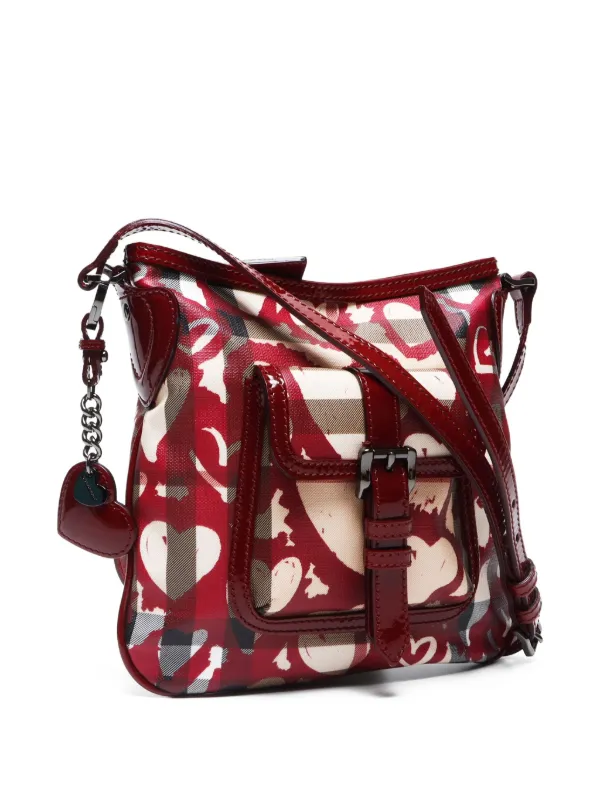 Burberry Pre-Owned 2000-2020's Heart Nova Check Shoulder Bag | Red
