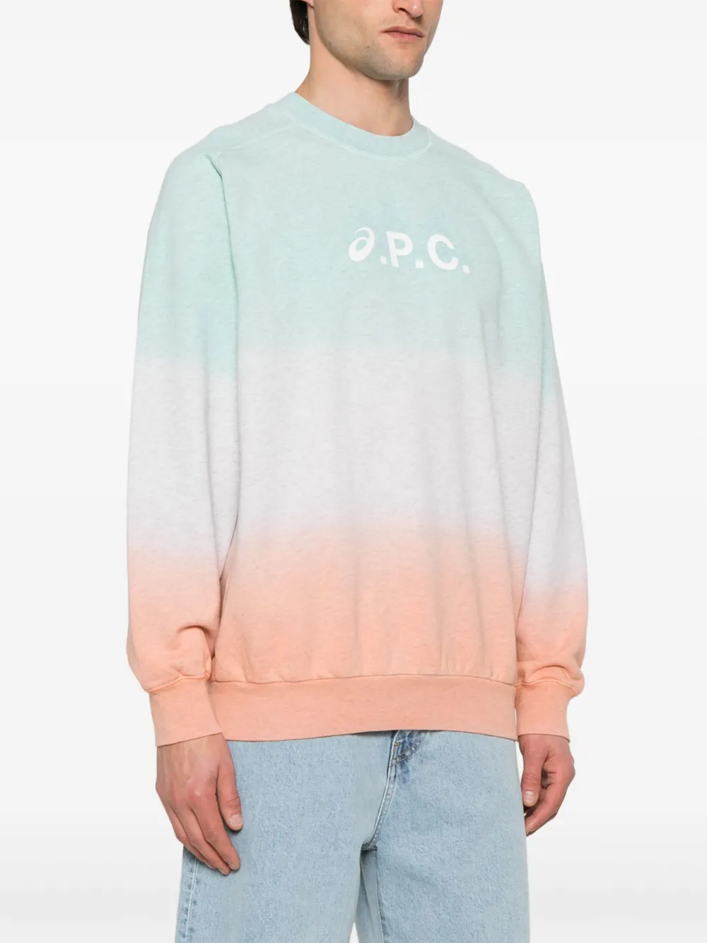 A.P.C. x asics trui met logoprint Groen