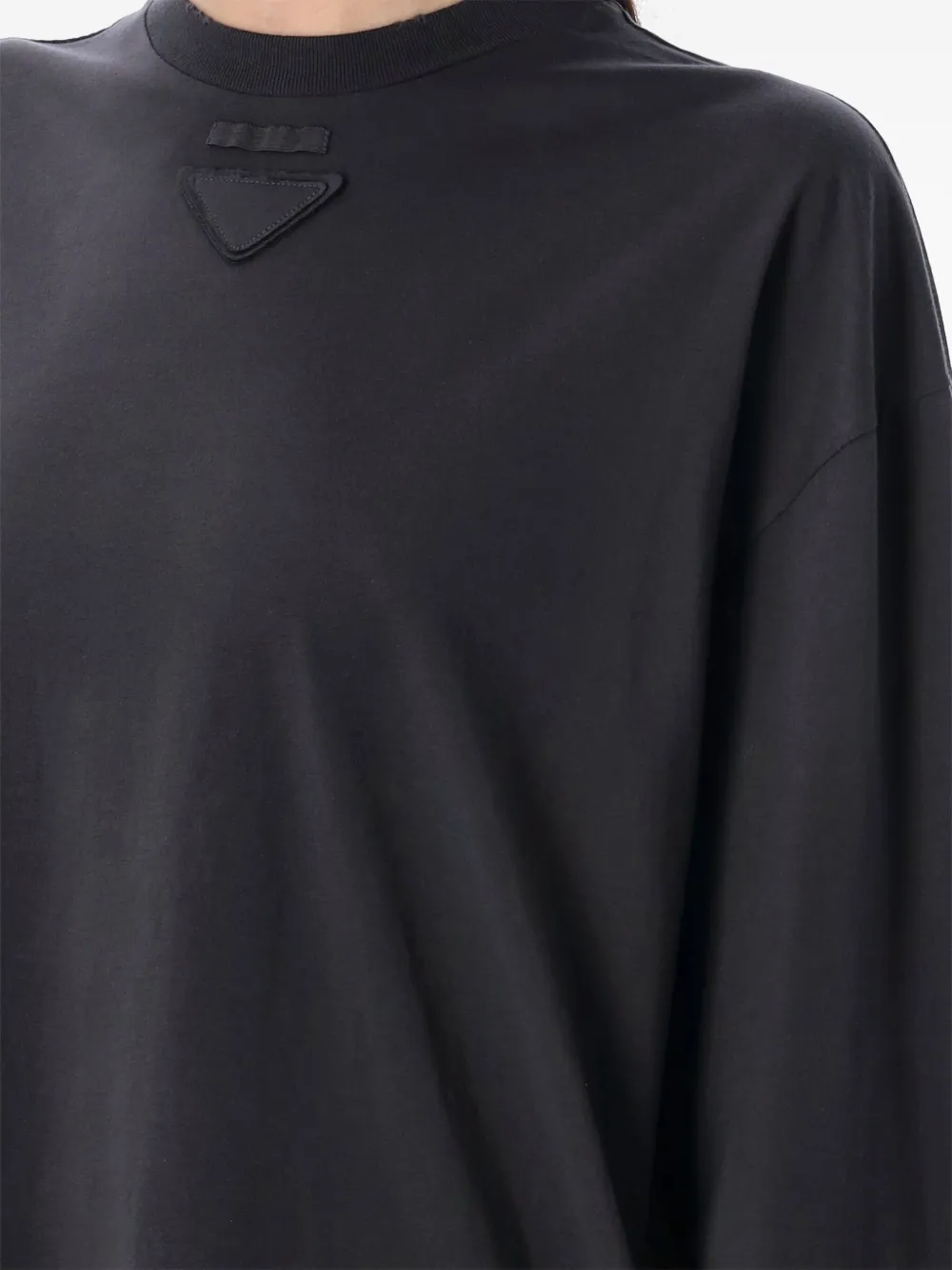 Prada Top met ronde hals en lange mouwen Zwart